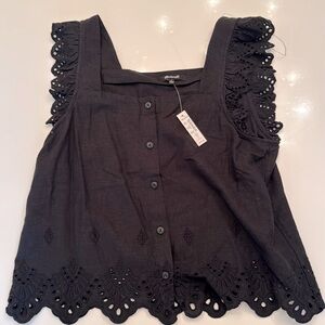 Madewell black eyelet camisole brand new with tags.